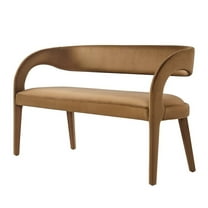 Accent Chair Bench, Brown, Velvet, Living Kitchen Cafe Bistro Hospitality Restaurant, Modern Contemporary Boutique HB35956
