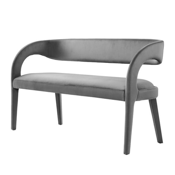 Accent Chair Bench, Grey Gray, Velvet, Living Kitchen Cafe Bistro Hospitality Restaurant, Modern Contemporary Boutique HB35957