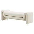 thumbnail image 1 of Accent Chair Bench, Ivory White, Fabric, Living Kitchen Cafe Bistro Hospitality Restaurant, Modern Contemporary HB34808, 1 of 8