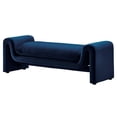 thumbnail image 1 of Accent Chair Bench, Midnight Blue, Velvet, Living Kitchen Cafe Bistro Hospitality Restaurant, Modern Contemporary Boutique HB34811, 1 of 8