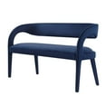 thumbnail image 1 of Accent Chair Bench, Midnight Blue, Velvet, Living Kitchen Cafe Bistro Hospitality Restaurant, Modern Contemporary Boutique HB35959, 1 of 9