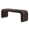 thumbnail image 1 of Accent Chair Bench Ottoman, Dark Brown, Velvet, Living Kitchen Cafe Bistro Hospitality Restaurant, Modern Contemporary Boutique HB36444, 1 of 9