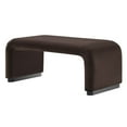 thumbnail image 1 of Accent Chair Bench Ottoman, Dark Brown, Velvet, Living Kitchen Cafe Bistro Hospitality Restaurant, Modern Contemporary Boutique HB36451, 1 of 10