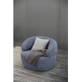 thumbnail image 1 of Accent Chair, Boucle Fabric Sofa Chair with Arms and A Waist Pillow, Modern Upholstered Barrel Chair for Living Room Bedroom, No Assembly Required, Navy, 1 of 7