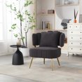 thumbnail image 1 of Accent Chair, Boucle Living Room Accent Chair with Wood Frame and Legs, Upholstered Armchair for Bedroom, Reading Room, Living Room,Black, 1 of 9
