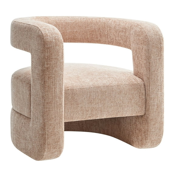 Accent Chair, Brown, Fabric, Living Room Lounge Cafe Lobby Hospitality Restaurant, Modern Contemporary, HB37371