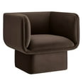 thumbnail image 1 of Accent Chair, Brown, Velvet, Living Room Lounge Cafe Lobby Hospitality Restaurant, Modern Contemporary, HB37379, 1 of 9