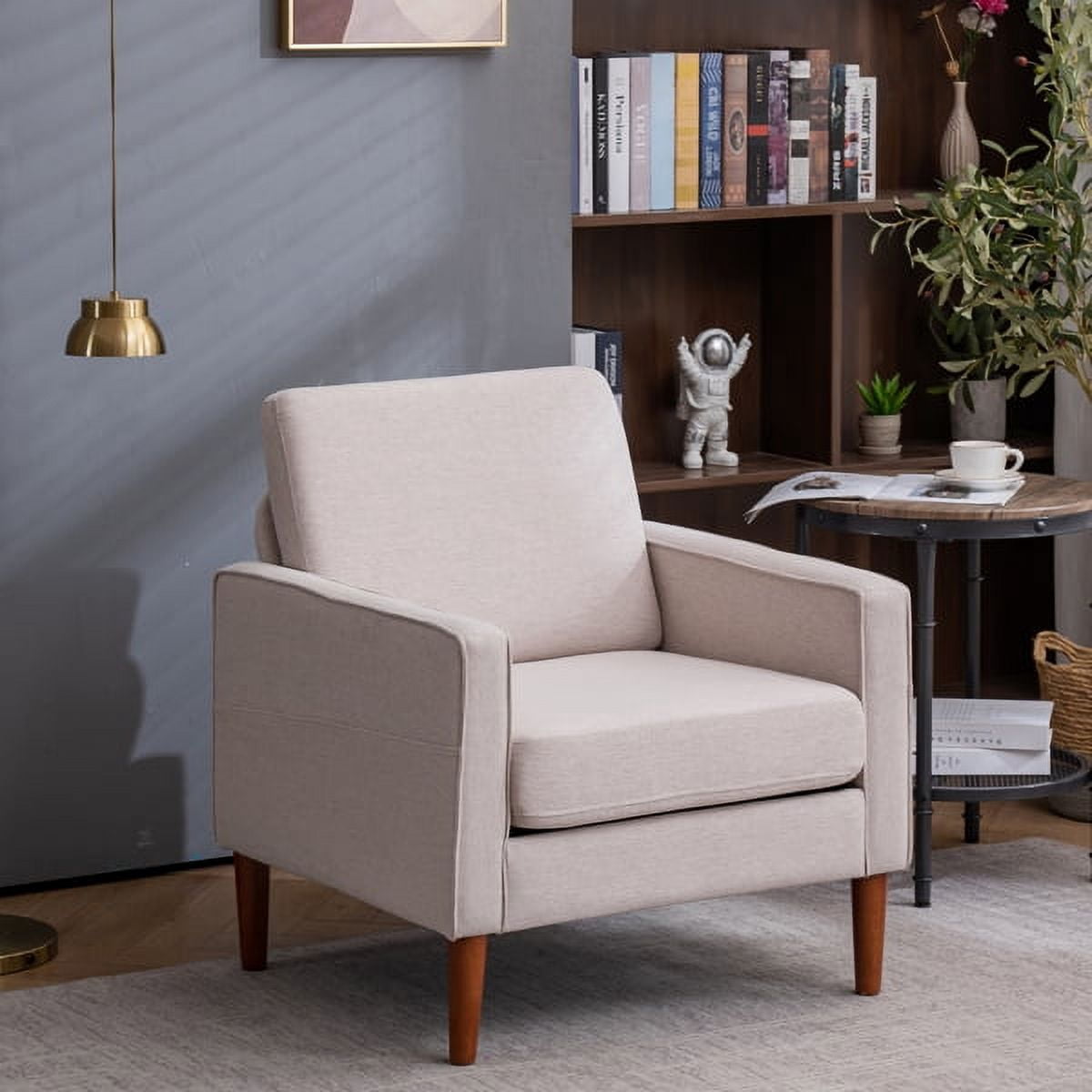 Accent Chair,Button-Tufted Upholstered Living Room Chair with Side ...