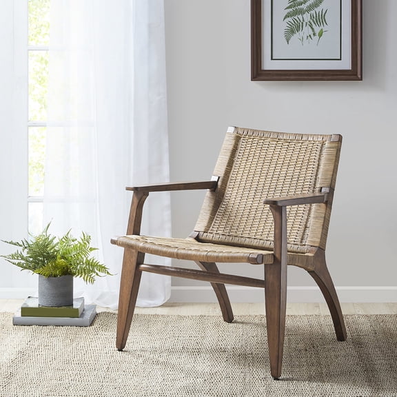 Accent Chair | Can Be Put in Libraries | Solid Wood Legs and Rattan Backrest | Resolves the Problem of Unstable Seating