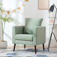 thumbnail image 1 of Accent Chair,Fabric Armchair Club Chair Single Chair Upholstered Arm Chair with Solid Wood Legs for Living Room/Bedroom,Green, 1 of 7