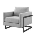 thumbnail image 1 of Accent Chair, Fabric, Metal Steel, Black Grey Gray, Modern Contemporary Urban Design, Living Lounge Room Hotel Lobby Hospitality, 1 of 8