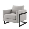 thumbnail image 1 of Accent Chair, Fabric, Metal Steel, Black Light Brown Oatmeal, Modern Contemporary Urban Design, Living Lounge Room Hotel Lobby Hospitality, 1 of 8