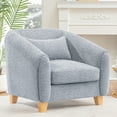 thumbnail image 1 of Accent Chair,Fabric Upholstered Comfy Reading Armchair for Living Room,Bedroom Single Seat Sofa Chair with Wood Base,GRAY 02, 1 of 7