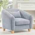 thumbnail image 1 of Accent Chair,Fabric Upholstered Comfy Reading Armchair for Living Room,Bedroom Single Seat Sofa Chair with Wood Base,Light Grey, 1 of 7