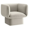 thumbnail image 1 of Accent Chair, Gray, Velvet, Living Room Lounge Cafe Lobby Hospitality Restaurant, Modern Contemporary, HB37378, 1 of 9