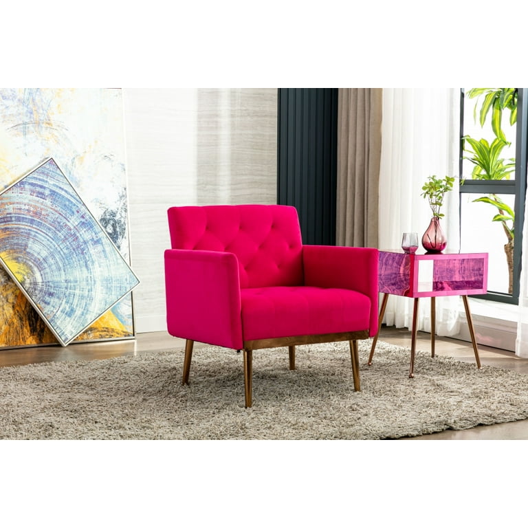Accent Chair, Leisure Single Sofa with Rose Golden Feet, Armchair
