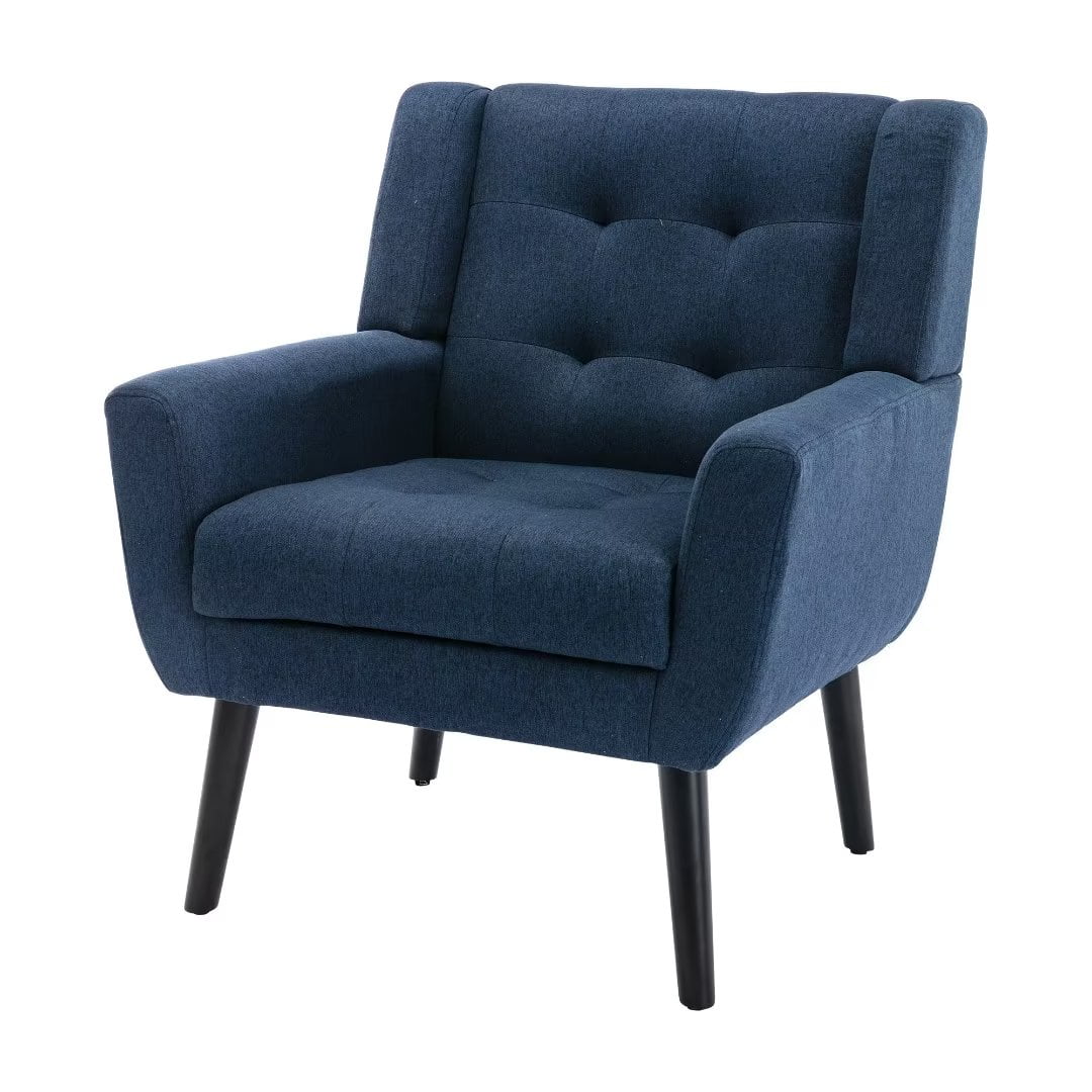 Accent Chair, Mid Century Modern Armchair with Wooden Legs,Ergonomics Accent Chair Comfy Reading ...