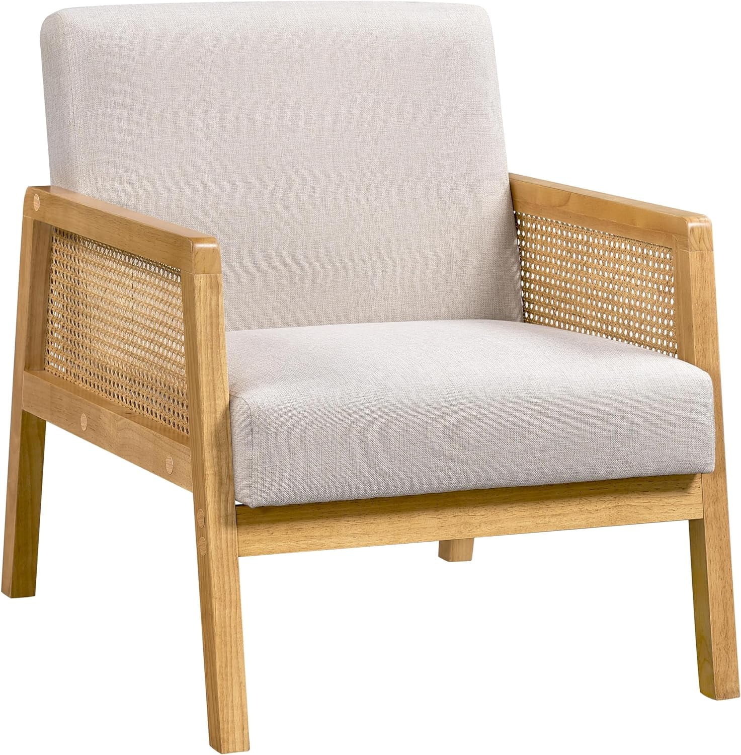 Accent Chair Modern Armchair With Wood Legs Mid Century Living Room