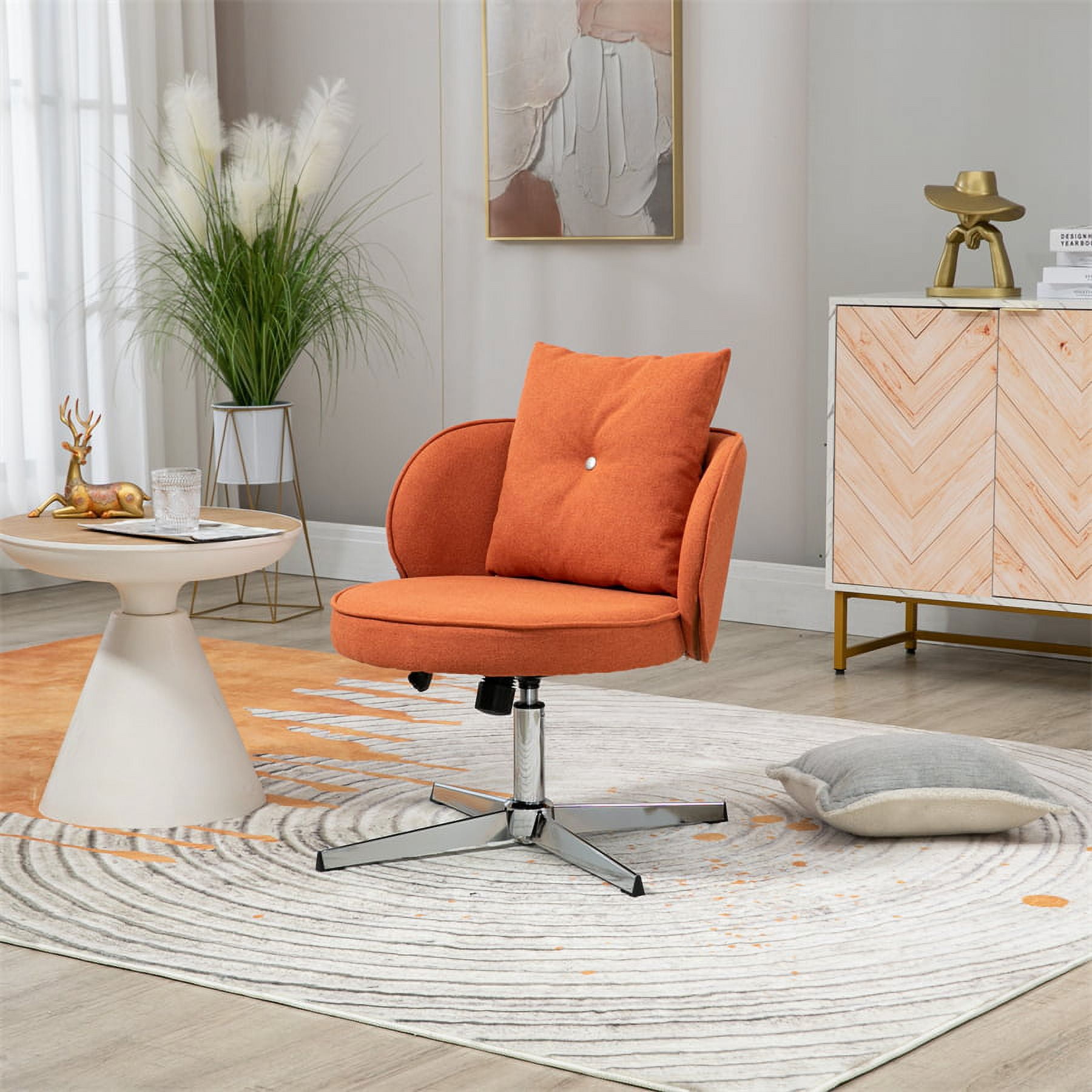 Accent Chair, Modern Height Adjustable Desk Chair with Metal Legs ...