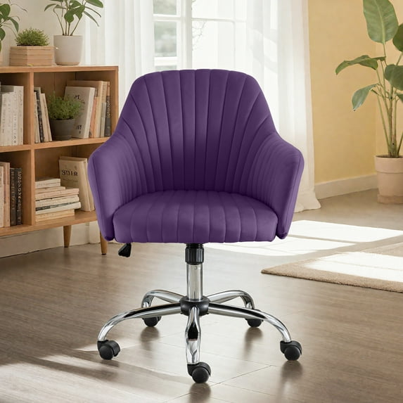 Accent Chair Modern Home Office Leisure Adjustable Height Comfy Ergonomic Backrest Soft Cushion Durable Metal Base Swivel Casters Wide Use (Color)