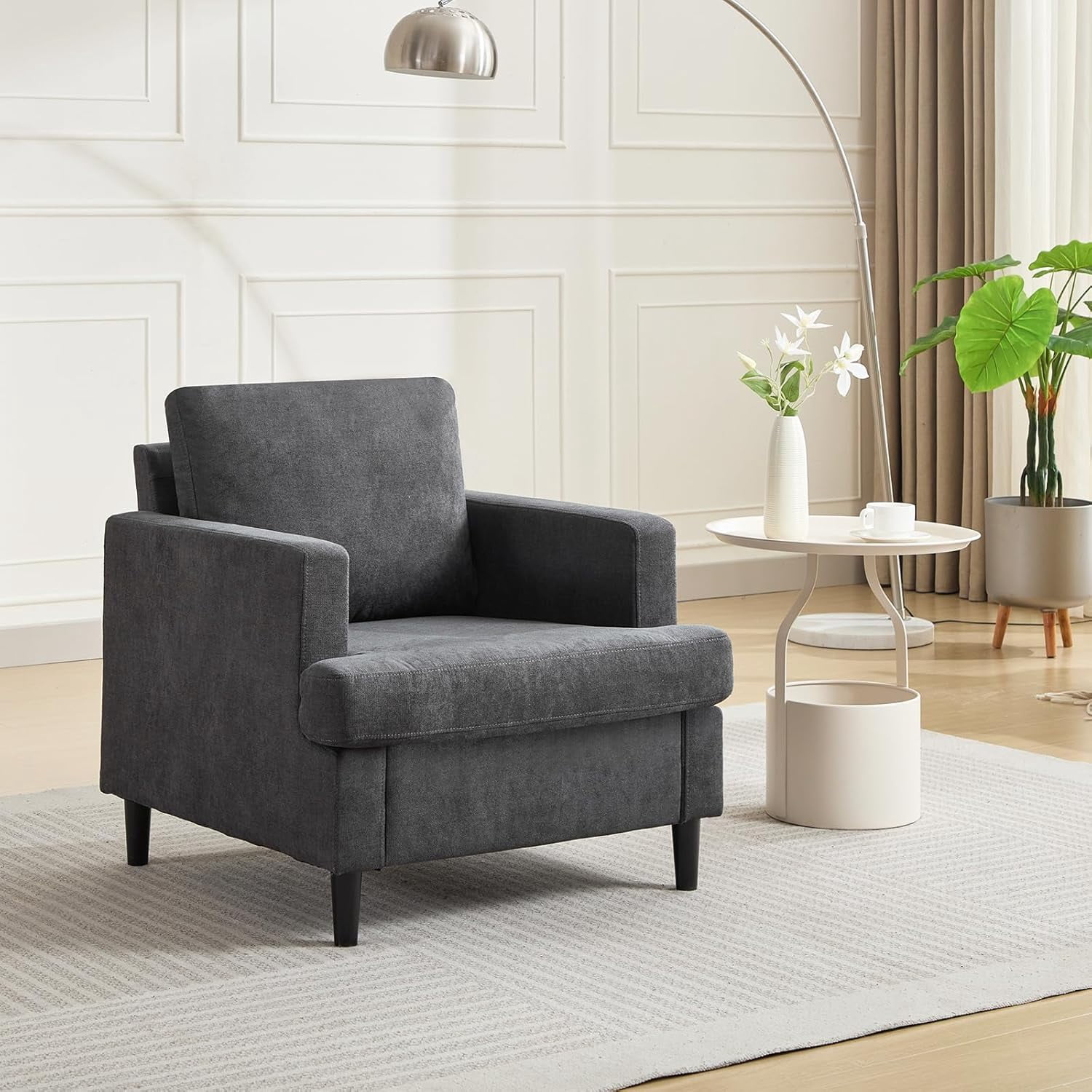 Accent Chair Modern Linen Living Room Chair for Living Room Single Sofa ...