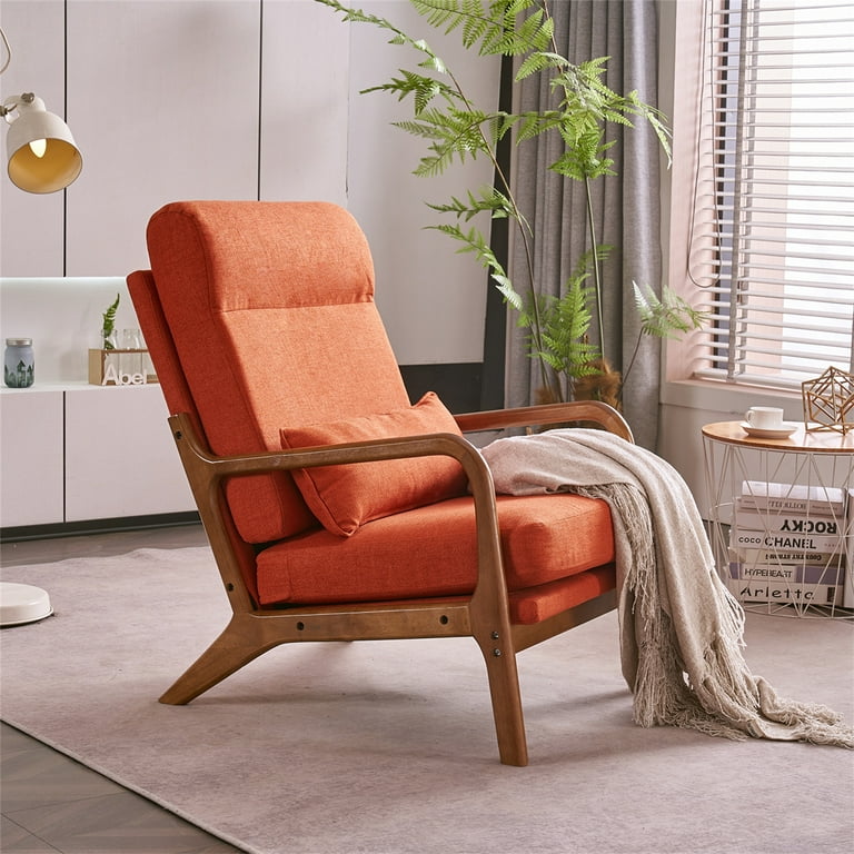 Accent Chair, Modern Linen Upholstered Armchair Lounge Chair with