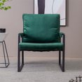 thumbnail image 1 of Accent Chair, Modern Velvet Upholstered Tufted Living Room Chair Armchair with Metal Frame, Comfy Single Sofa Chair Lounge Chair with Padded Cushion for Living Room Bedroom Office, Emerald, 1 of 7