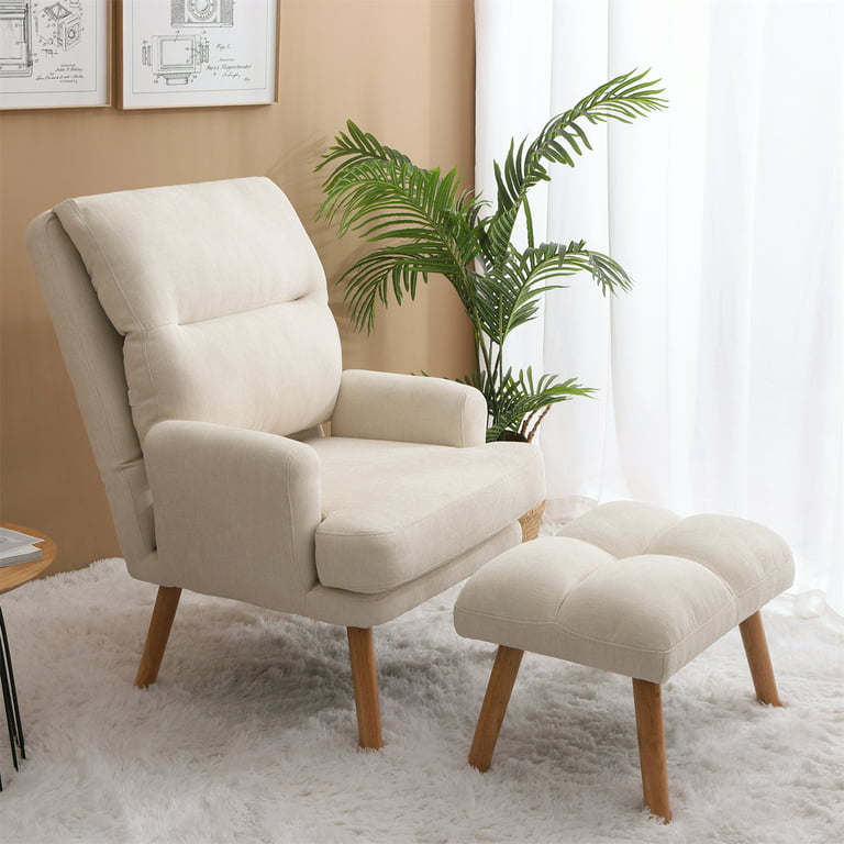 Accent Chair With Ottoman Set Modern