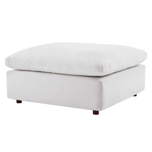 Accent Chair Ottoman, Velvet, White, Modern Contemporary Urban Design, Living Lounge Room Hotel Lobby Hospitality