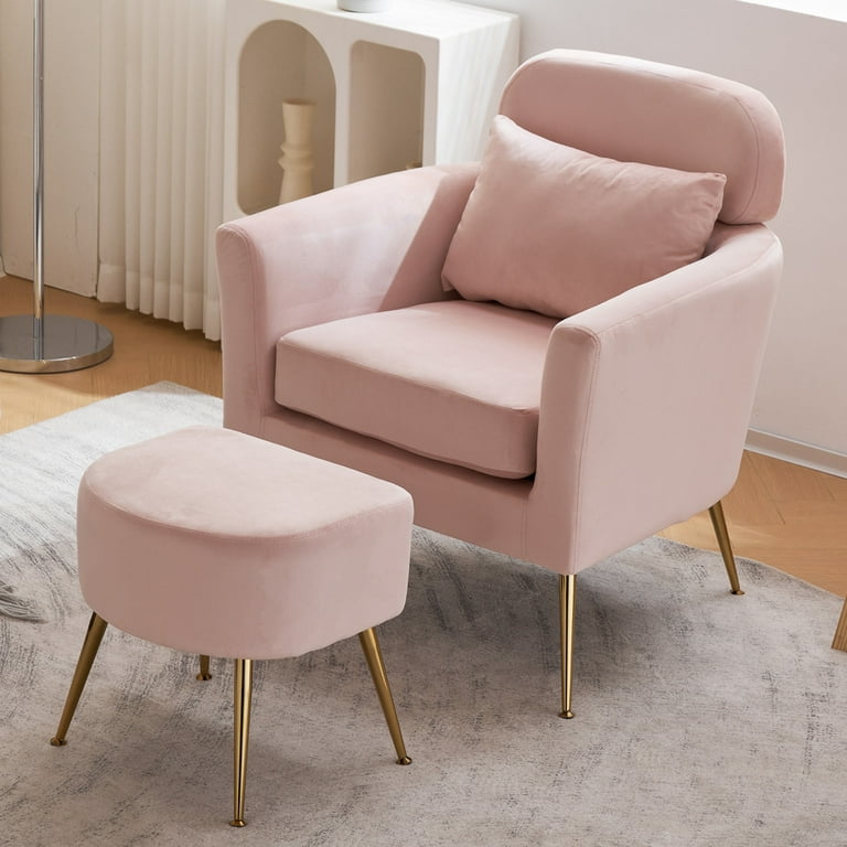 Ottoman Pink Velvet Living Room Chairs Buy Thrace Slipper Chair