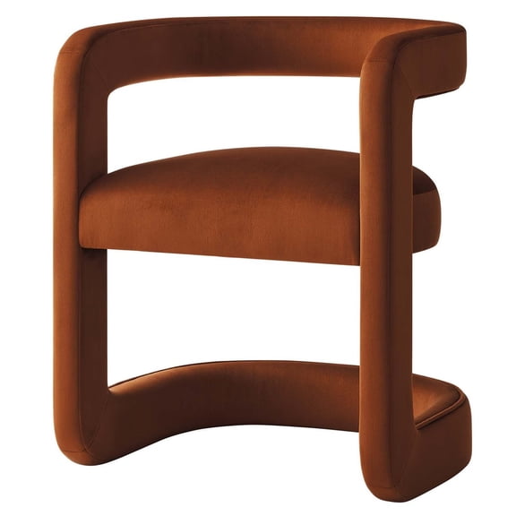 Accent Chair, Reddish Brown, Velvet, Living Kitchen Cafe Bistro Hospitality Restaurant, Modern Contemporary Boutique HB36871