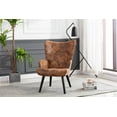 thumbnail image 1 of Accent Chair, Rustic Gold Accent Chair with Arms, Tufted Button Back Modern Accent Chair with Rubberwood Legs, Mid Century Wingback Chair Accent Chair for Living Room, Bedroom, Office, Coffee, 1 of 7