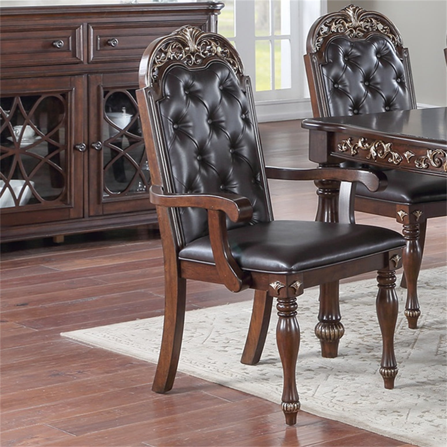 Accent Chair, Set of 2 Arm Chair, Majestic Formal Dining Living Room ...