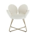thumbnail image 1 of Accent Chair Set of 2, Comfy Teddy Upholstered Vanity Chair with Soft Cushion Back and Metal Legs Armchair Makeup Chair for Bedroom Living Room, White, 1 of 7