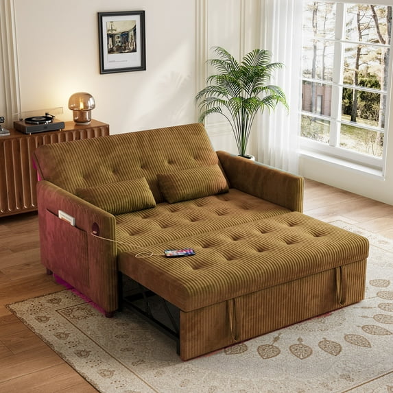 Accent Chair Sofa, Teddy Fabric with Solid Wooden Frame,Rainbow Design