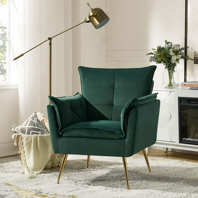 Toulouse Tufted Back Upholstered Armchair Etta Avenue Fabric Green Velvet