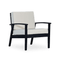 thumbnail image 1 of Accent Chair, Upholstered Armchair Deep Seat Eucalyptus Chair, Eucalyptus Wood Frame Reading Chair for Indoor Outdoor Patio Lawn & Garden, Espresso Finish+Sand Cushions, 1 of 5