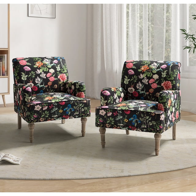 Accent Chair Upholstered Armchair Set of 2, Single Sofa Couch Lounge ...