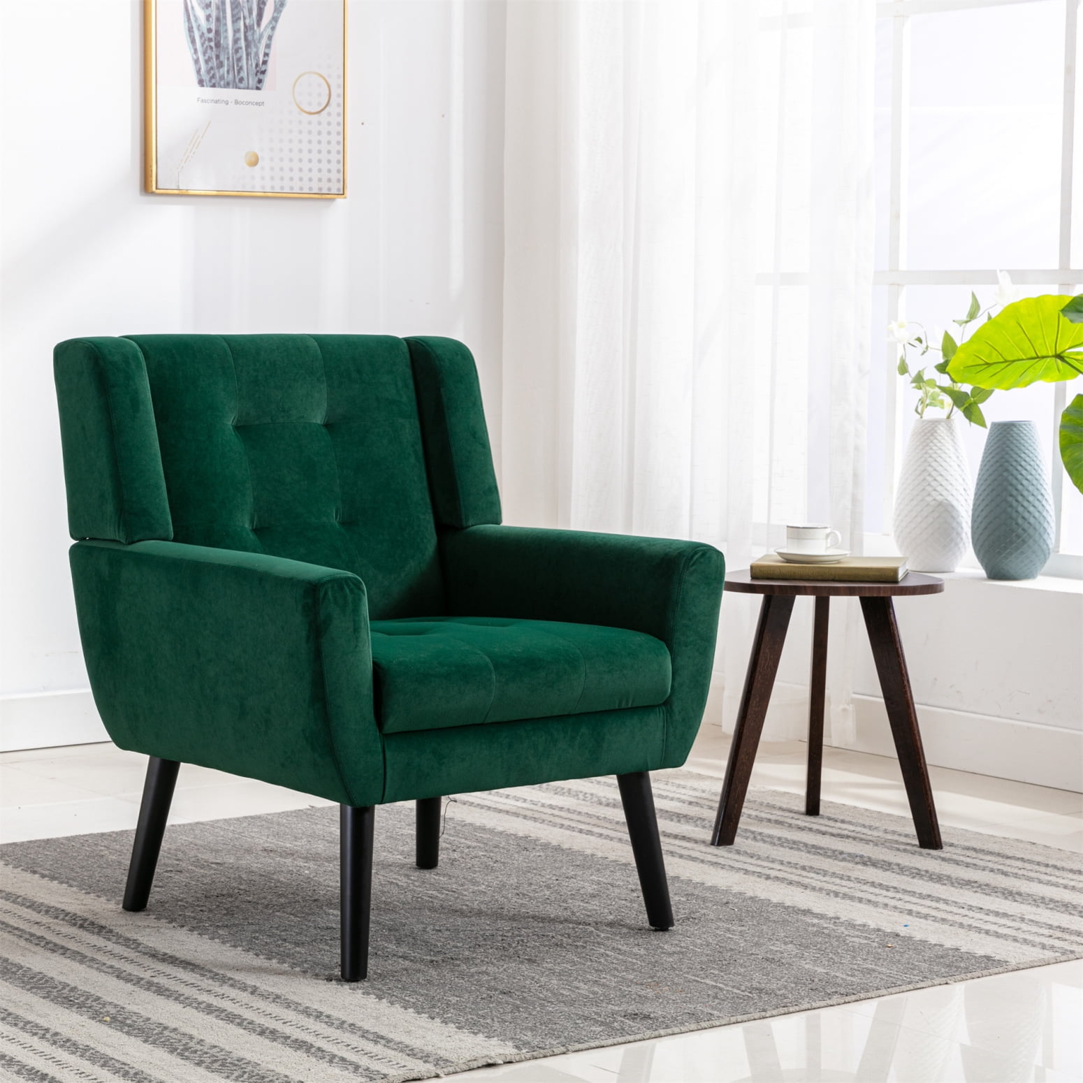 Vintage velvet accent chair discount