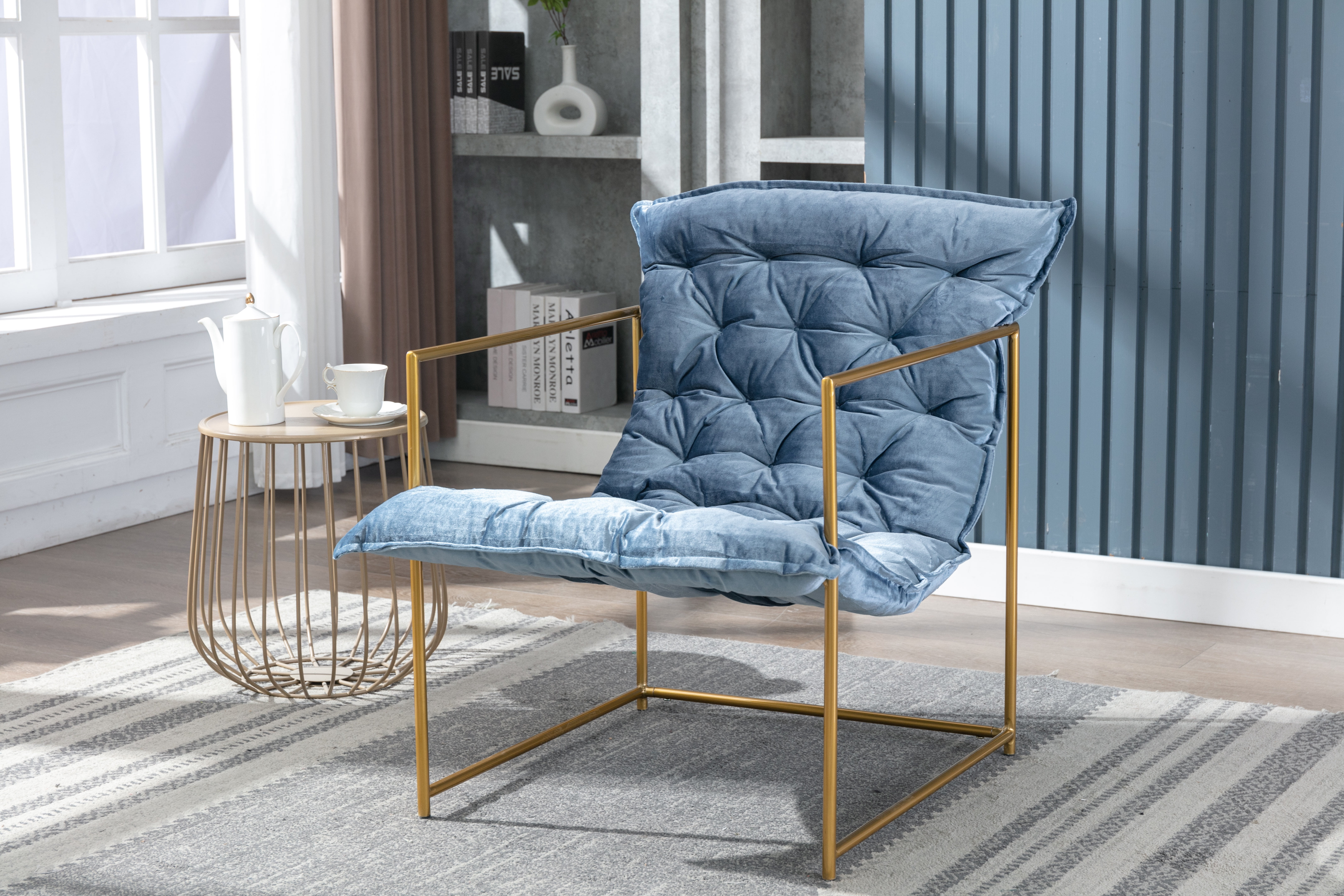Accent Chair, Upholstered Accent Chairs with Metal Frame, Comfy