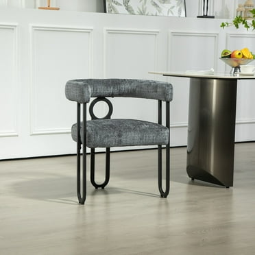 Accent Chair, Upholstered Living Room Accent Chair, Arm Chair with Solid Wood Frame for Bedroom, Reading Room, Living Room, Gray Chenille
