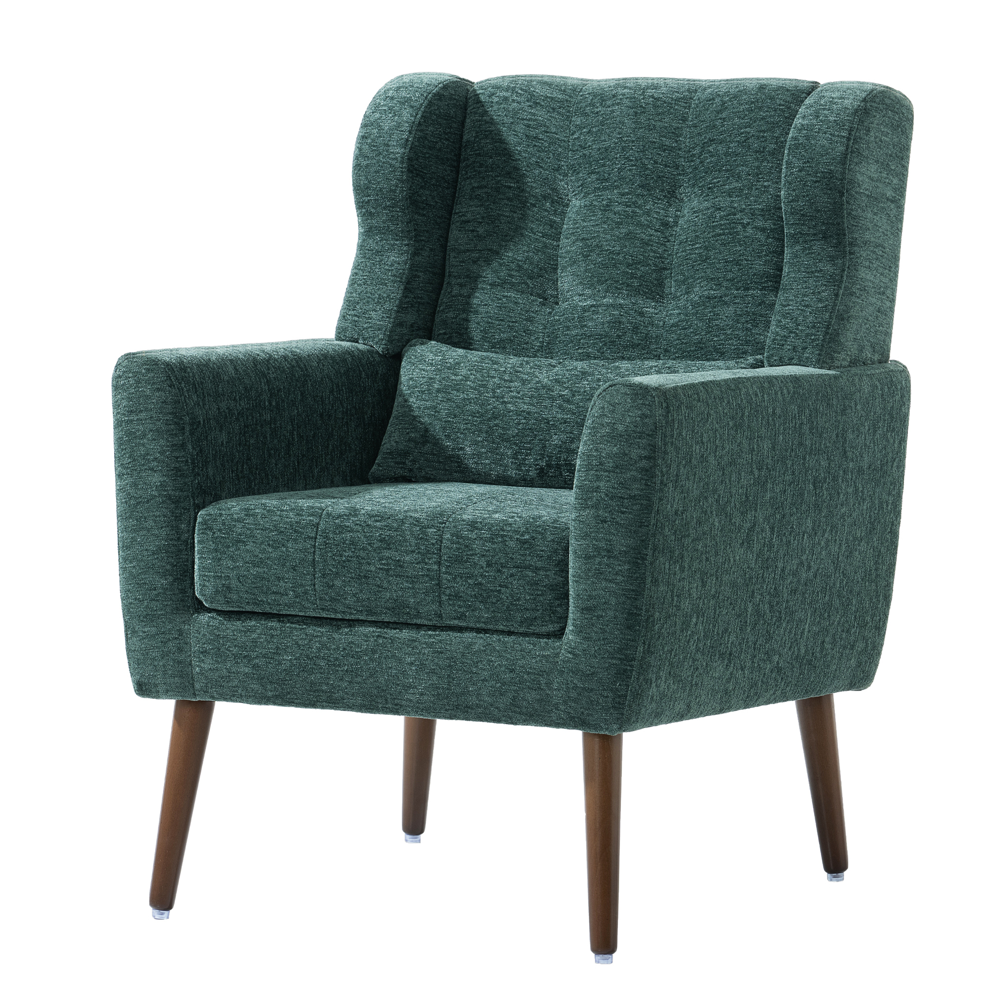 Accent Chair,Upholstered Reading Chair with Wooden Legs and Soft