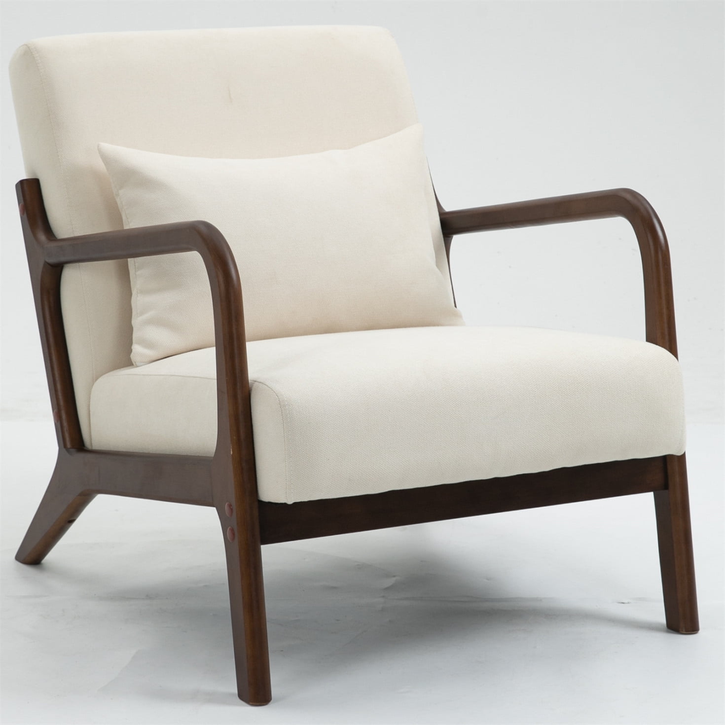 Accent Chair, Velvet Upholstered Living Room Chairs with Waist Cushion