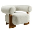 thumbnail image 1 of Accent Chair, White, Fabric, Wood, Living Room Lounge Cafe Lobby Hospitality Restaurant, Modern Contemporary, HB37382, 1 of 9