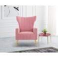 thumbnail image 1 of Accent Chair, Wingback Arm Chair with Gold Legs, Upholstered Single Sofa Modern Lounge Chair for Living Room Bedroom,Pink, 1 of 6