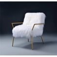 thumbnail image 1 of Accent Chair Wool & Brass, White, 1 of 1