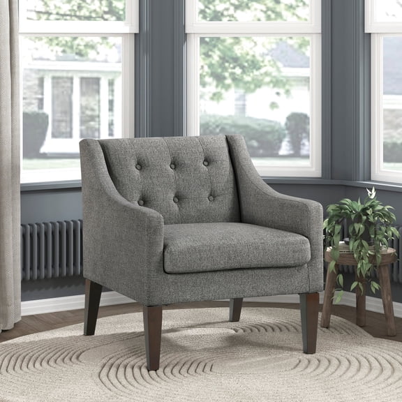 Accent Chair in Living Room | 100% Polyester Fabric | Button-Tufted Design | Easy Assembly