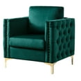 thumbnail image 1 of Accent Chair with Pillow Back and Button Tufted Design, Green, 1 of 5