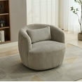 thumbnail image 1 of Accent Chairs 34.25 "Wide Upholstered Corduroy 360° Swivel Barrel Soft Accent Chair with Pillow, Circular Reading Armchair for Club, Living Room, Bedroom, Office, Lounge, Light Gray.,Fabric Accent Ch, 1 of 8