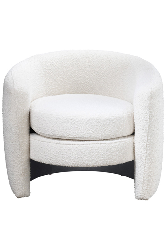 Accent Chairs, Avalon White Boucle Lounge Chair, White Leather Accent Chairs,Boucle Fabric Accent Chairs, Furniture Primary Living Space Chairs & Accent Seating Avalon White Boucle Lounge Chair